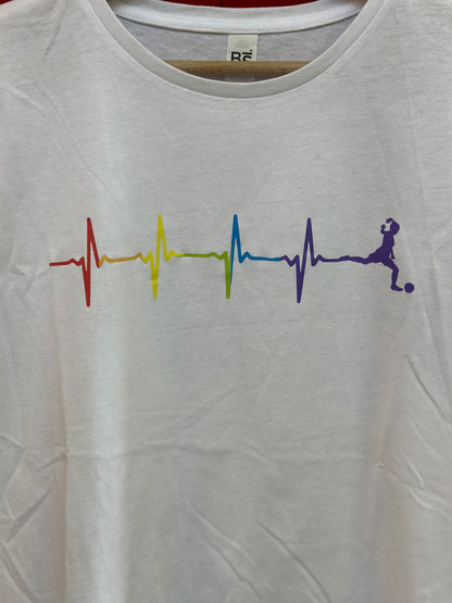 T-shirt bianca elettrocardiogramma