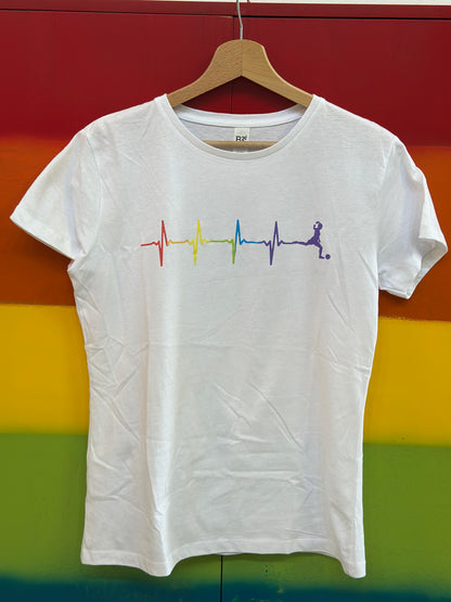 T-shirt bianca elettrocardiogramma