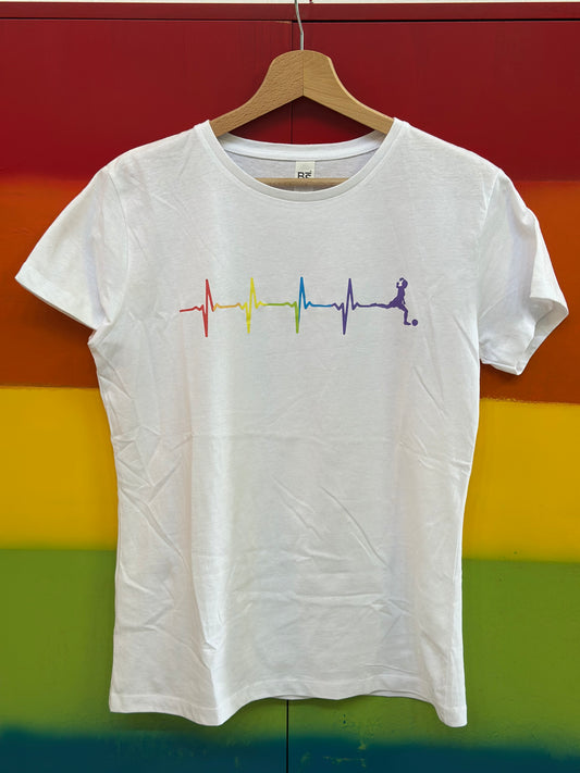 T-shirt bianca elettrocardiogramma